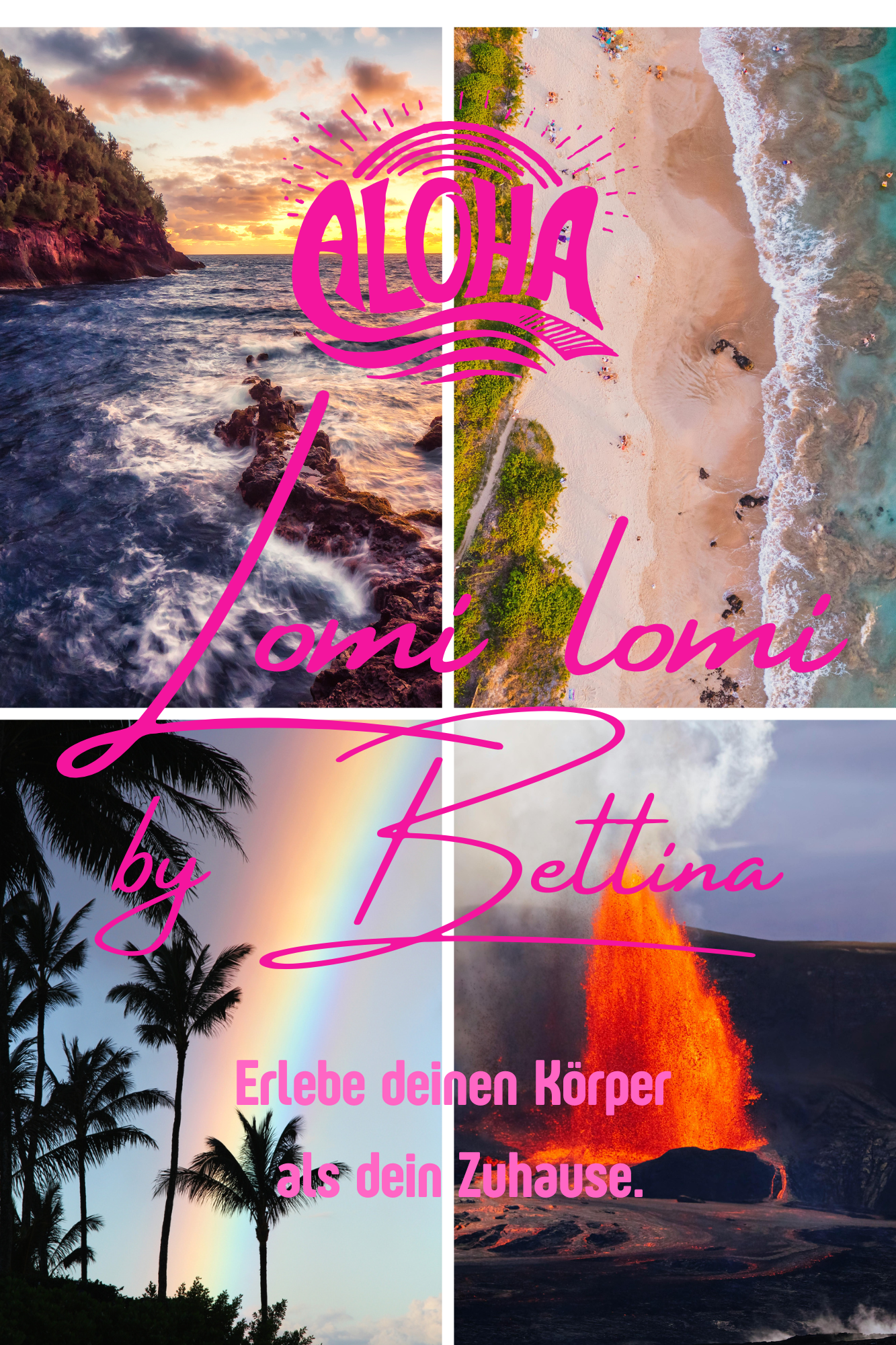 Das Bild verweist darauf, dass auch die Elemente und der Spirit Hawaiis in der Lomi lomi wirken.